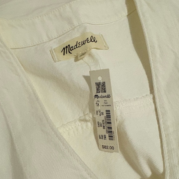 Madewell White Cropped Button-Down Shirt - Picture 6 of 6
